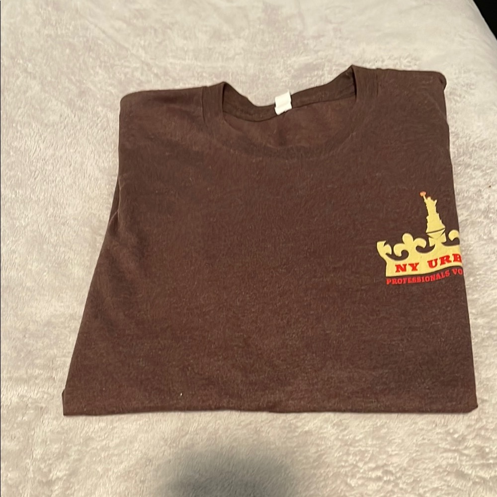 Urban Outfitters Brown Tee with Yellow Crown Graphic
